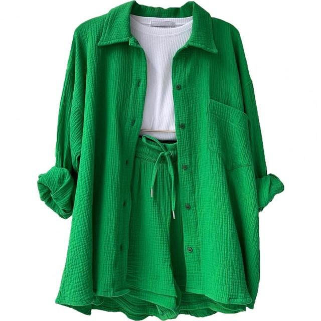 Oversized Bluse og Shorts-sæt