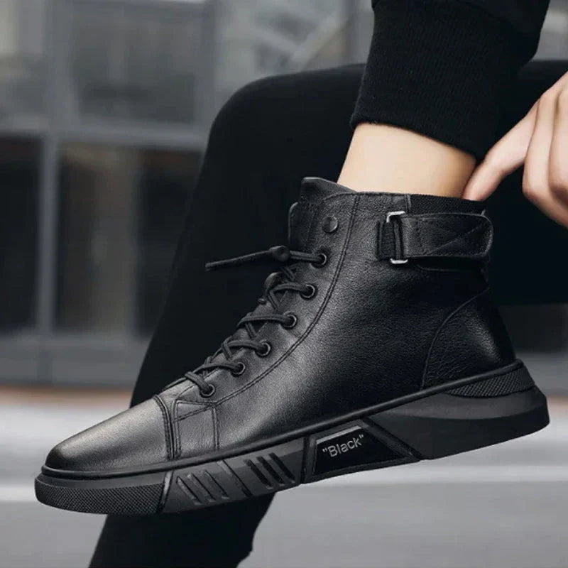 Lorenzo – Minimalistiske Sorte Herresneakers
