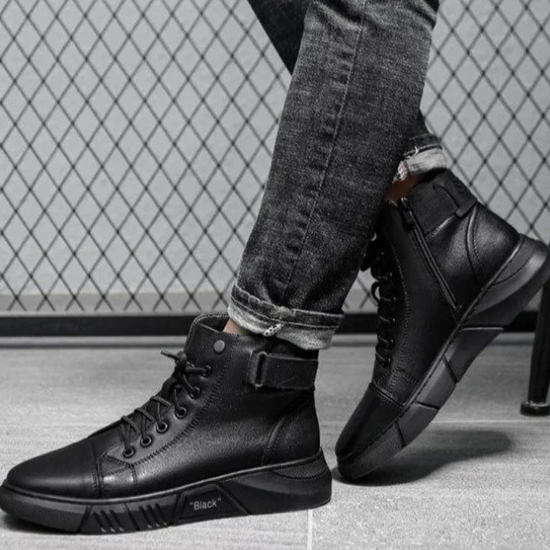 Lorenzo – Minimalistiske Sorte Herresneakers