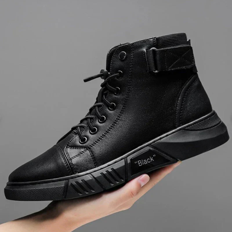 Lorenzo – Minimalistiske Sorte Herresneakers