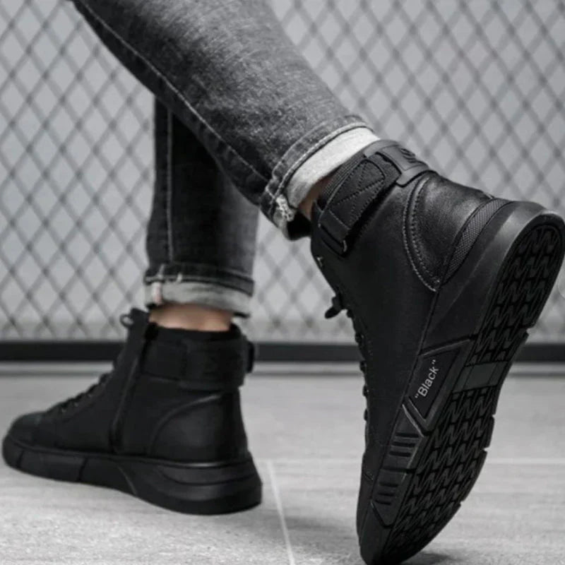 Lorenzo – Minimalistiske Sorte Herresneakers
