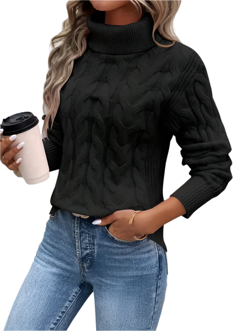 Giulia – Varm Strikket Dame Turtleneck Sweater til Vinteren