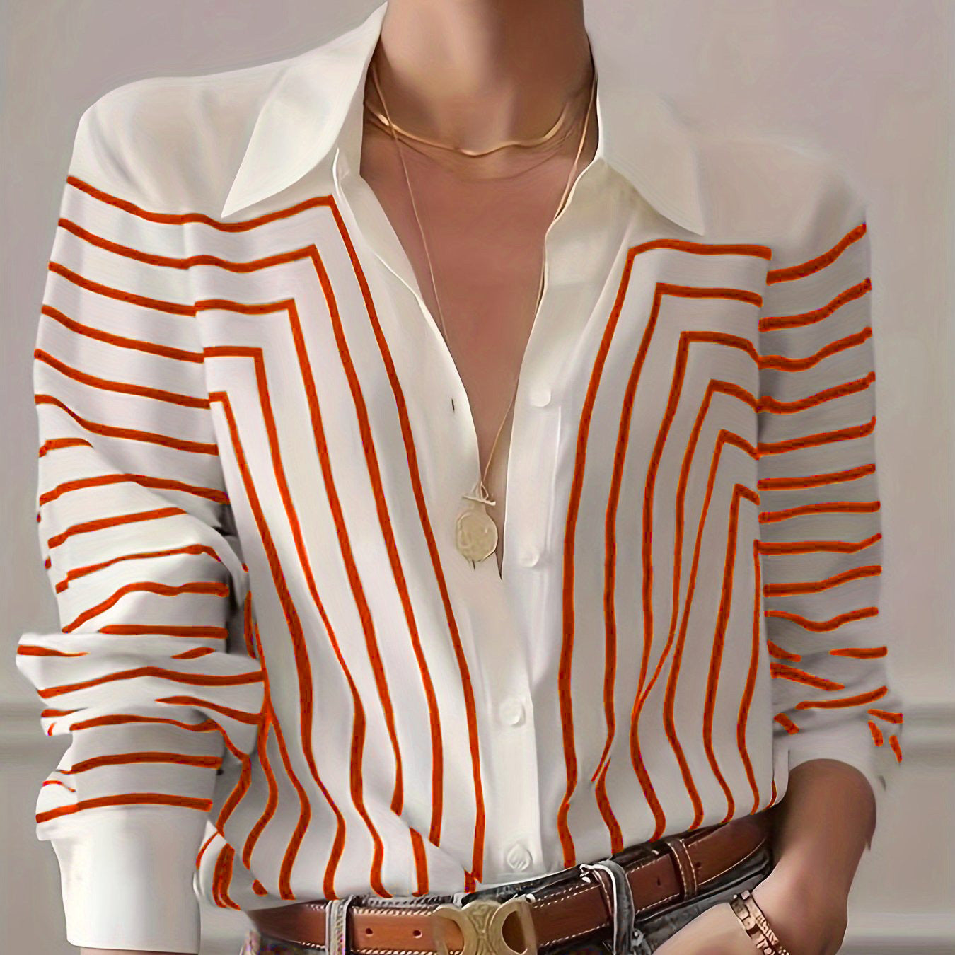 AntonioVecchi Elegant skjorte med stribet print