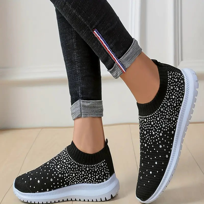 SofiaDiam™ Rhinestone Decor Flade sneakers