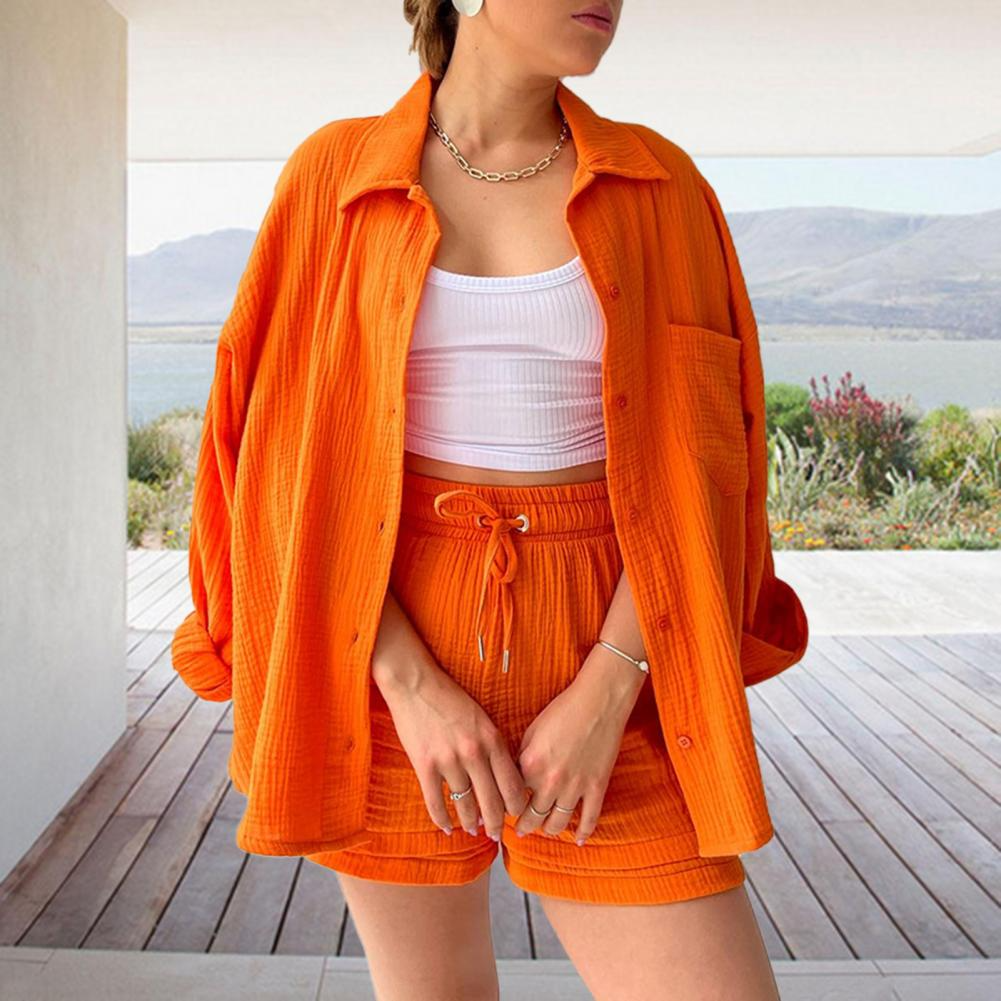 Oversized Bluse og Shorts-sæt