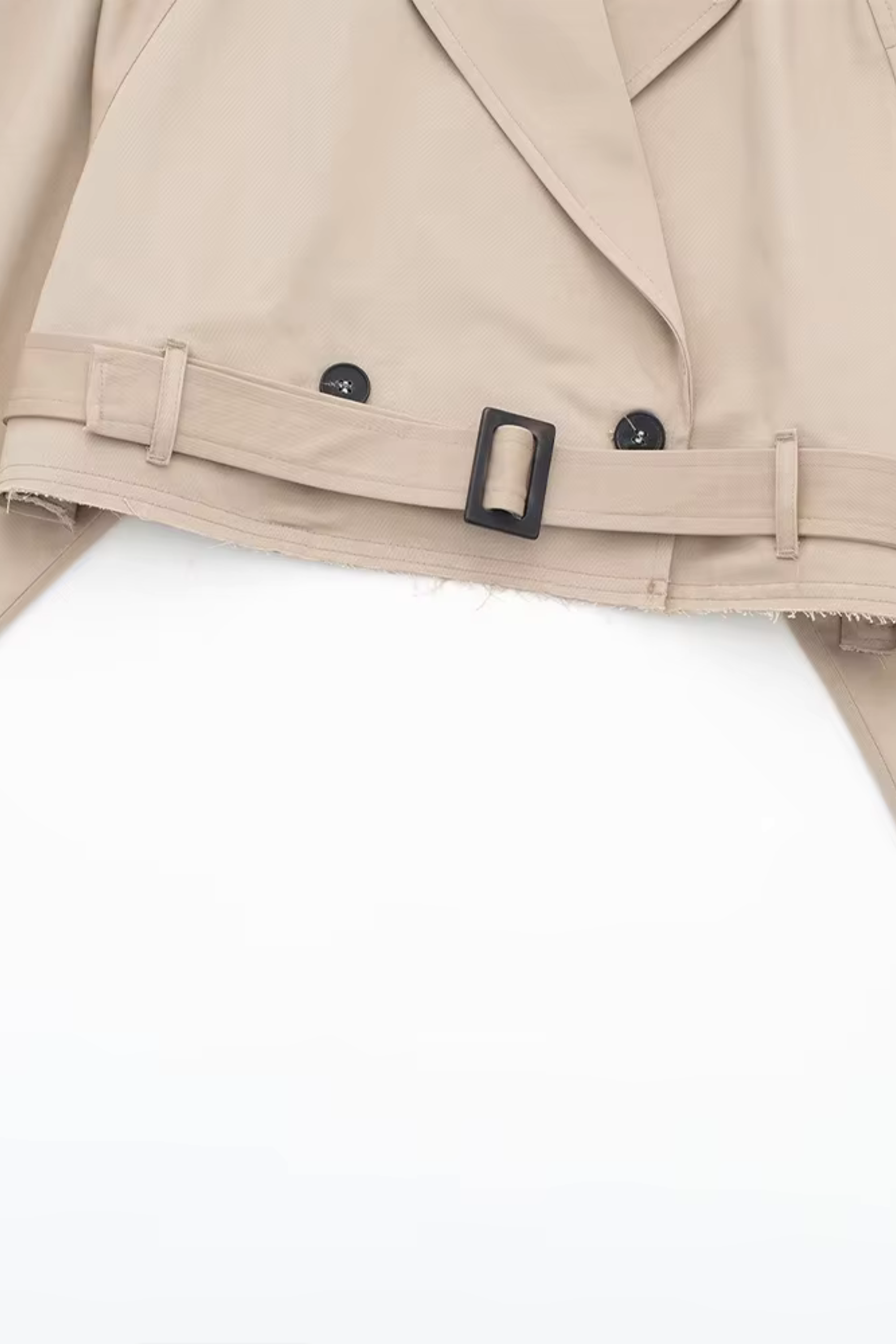 IsabellaCorvetti Cropped Belted Trench Coat til kvinder