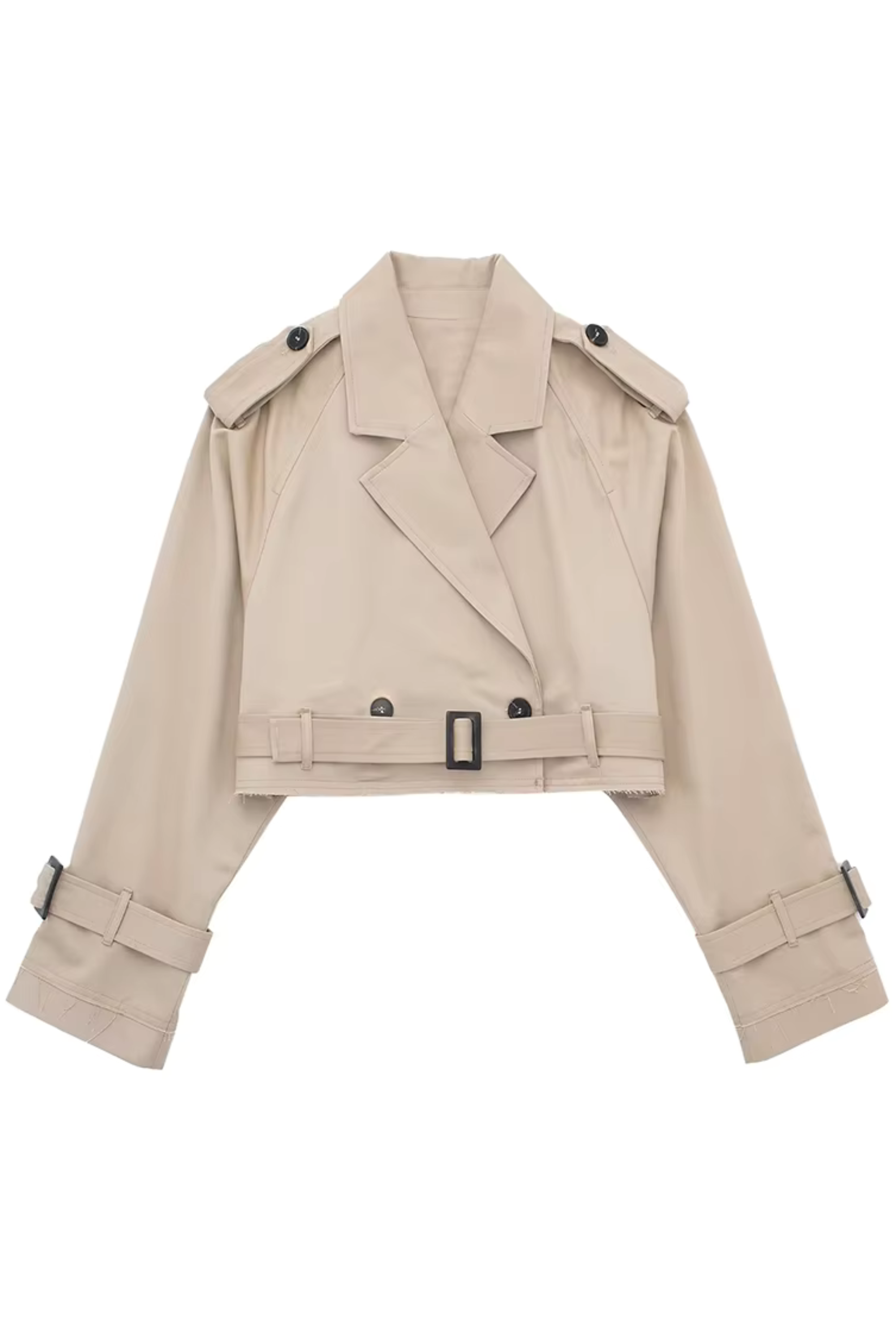 IsabellaCorvetti Cropped Belted Trench Coat til kvinder