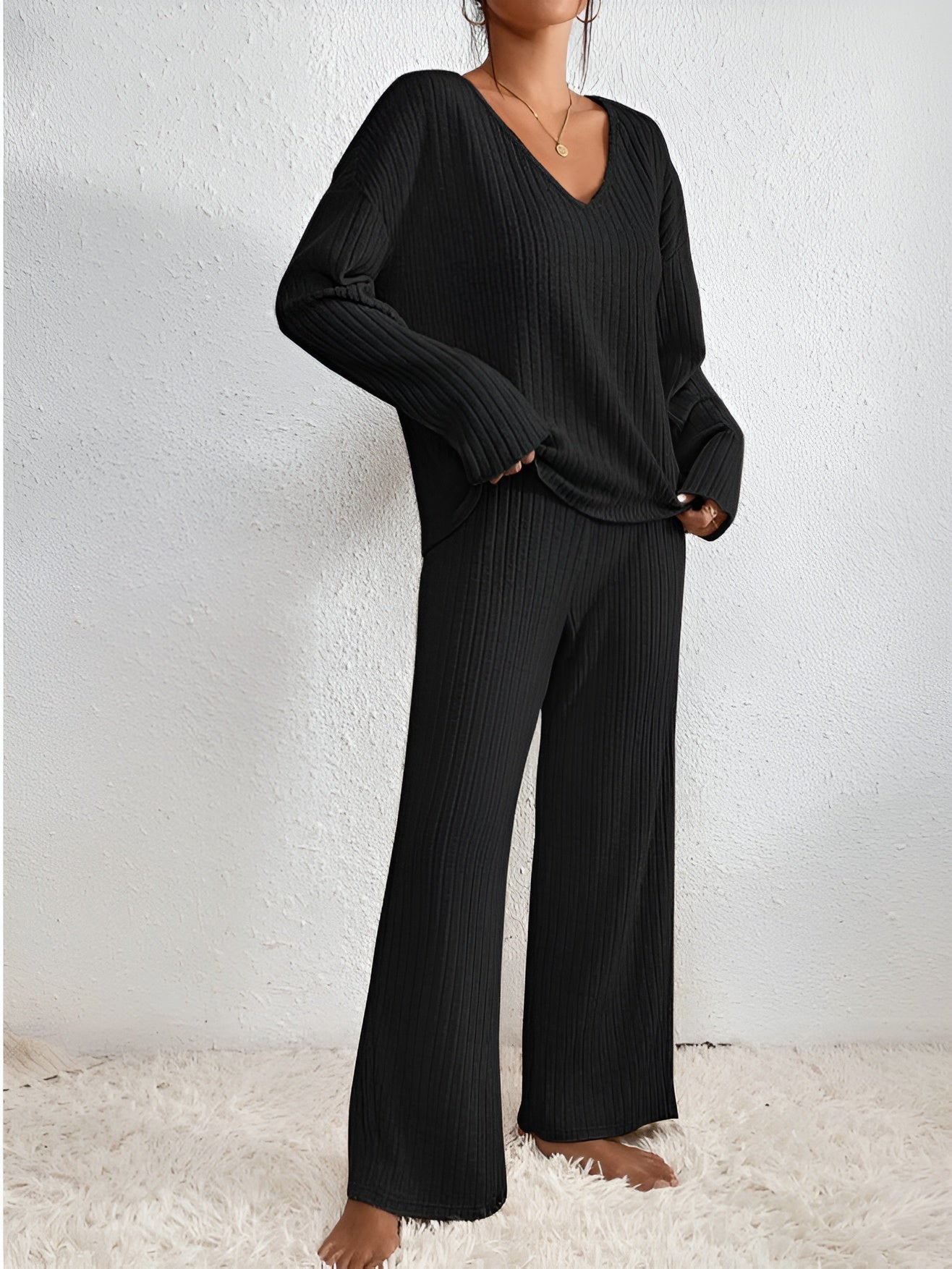 Elena – Blød Strikket Lounge Sæt til Kvinder