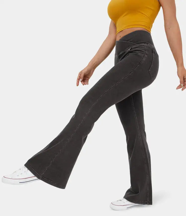 ComfortCurve | Crossflare-Bukser i Stretchdenim Luxia