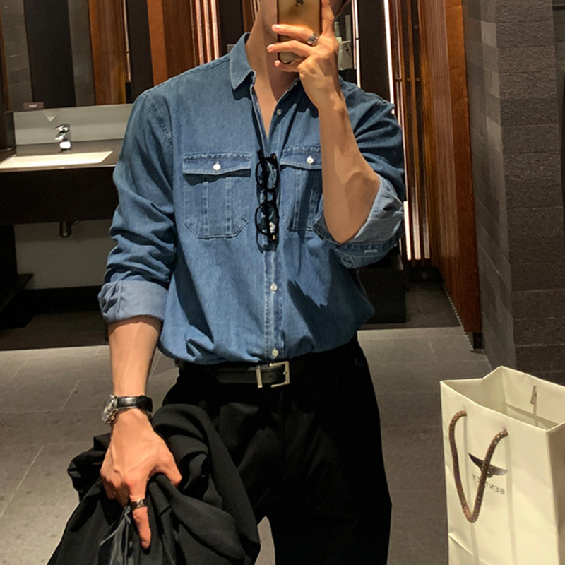 NicoloBellini Herre Denim Lange Ærmer til mænd