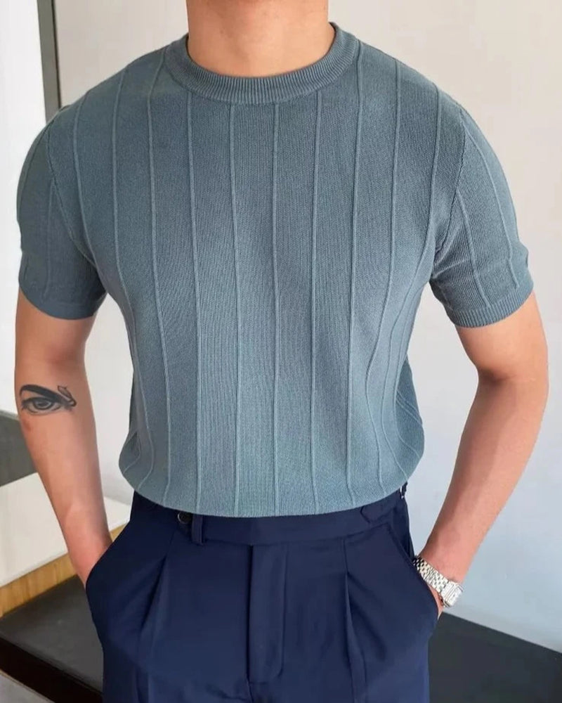 Lorenzo – Let og Åndbar Ribbet Herre T-shirt