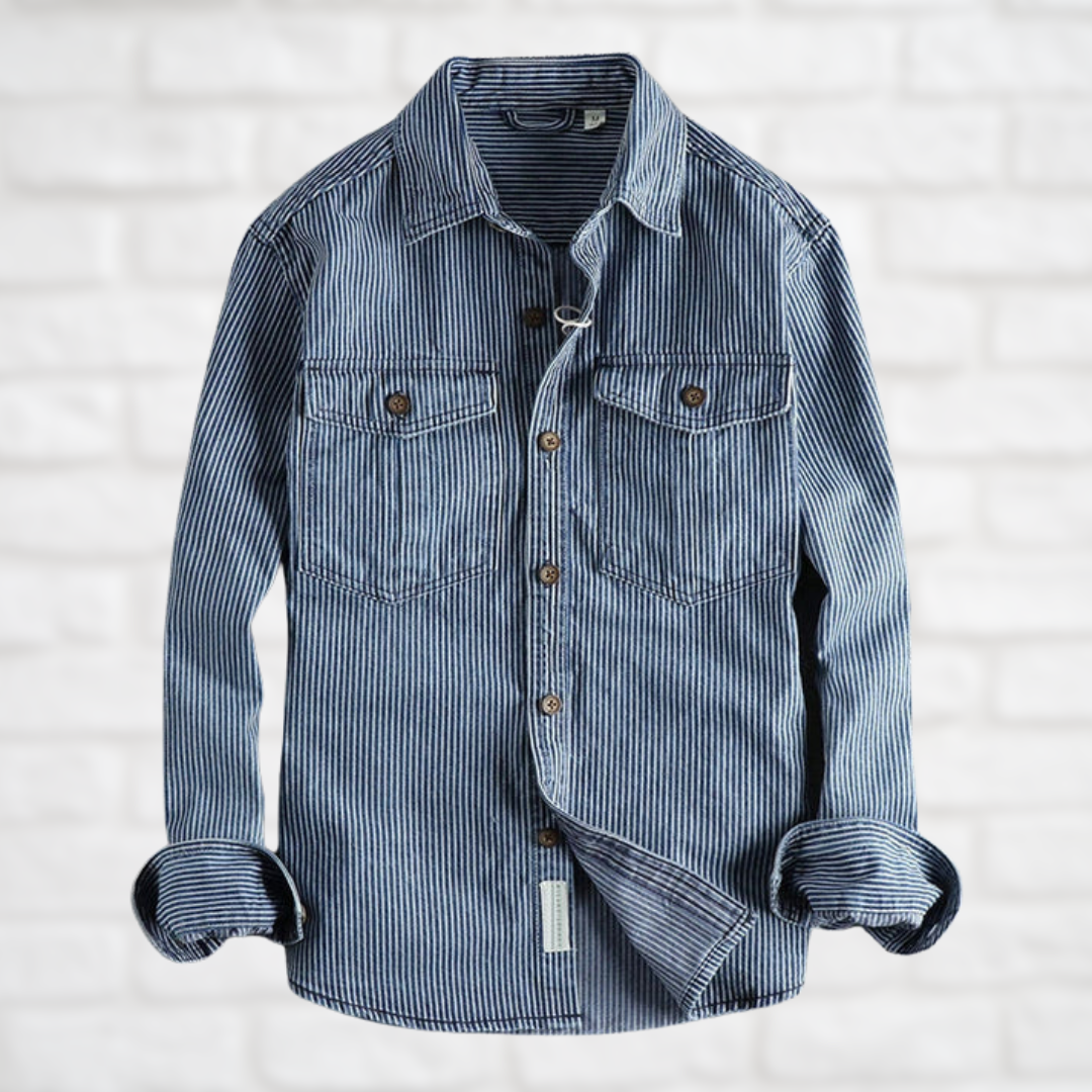 EnricoValdini Vintage Denim Skjorte til mænd