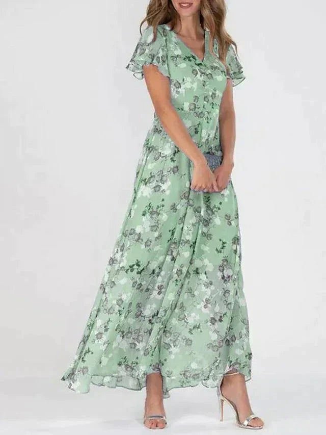 ClaraVelluti Elegant Kjole med V-hals
