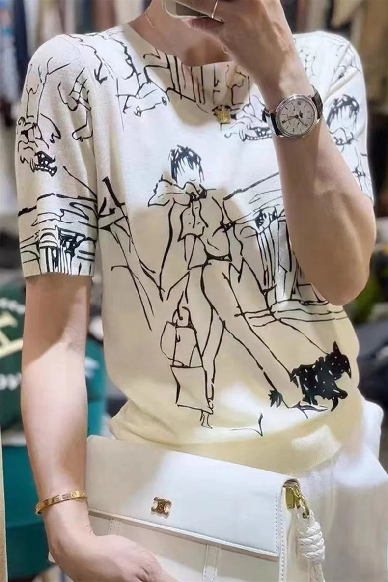 DarioAmato uldstrikket T-shirt