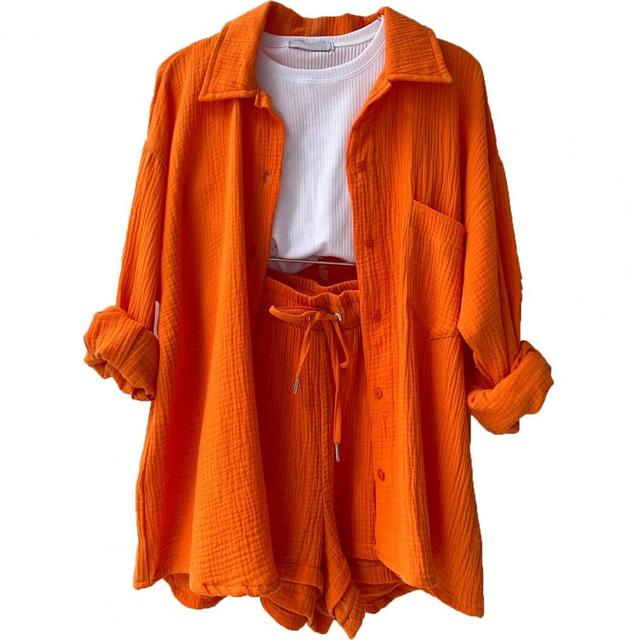 Oversized Bluse og Shorts-sæt
