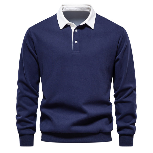 StefanoBarcelli Langærmet Poloshirt til Mænd