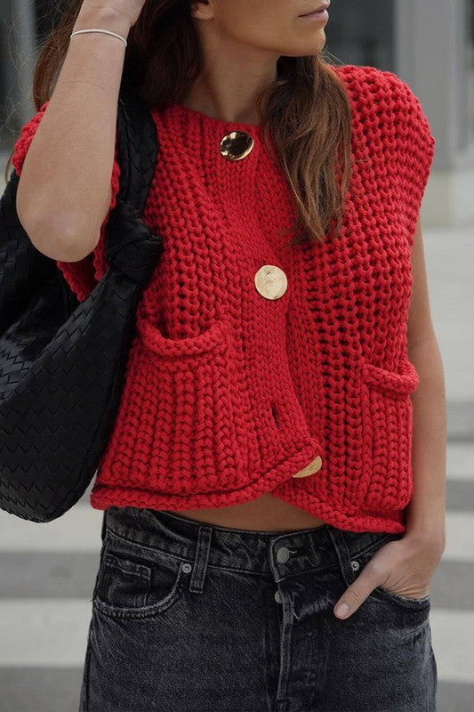 MarcoBellini Rød strikket cardigan