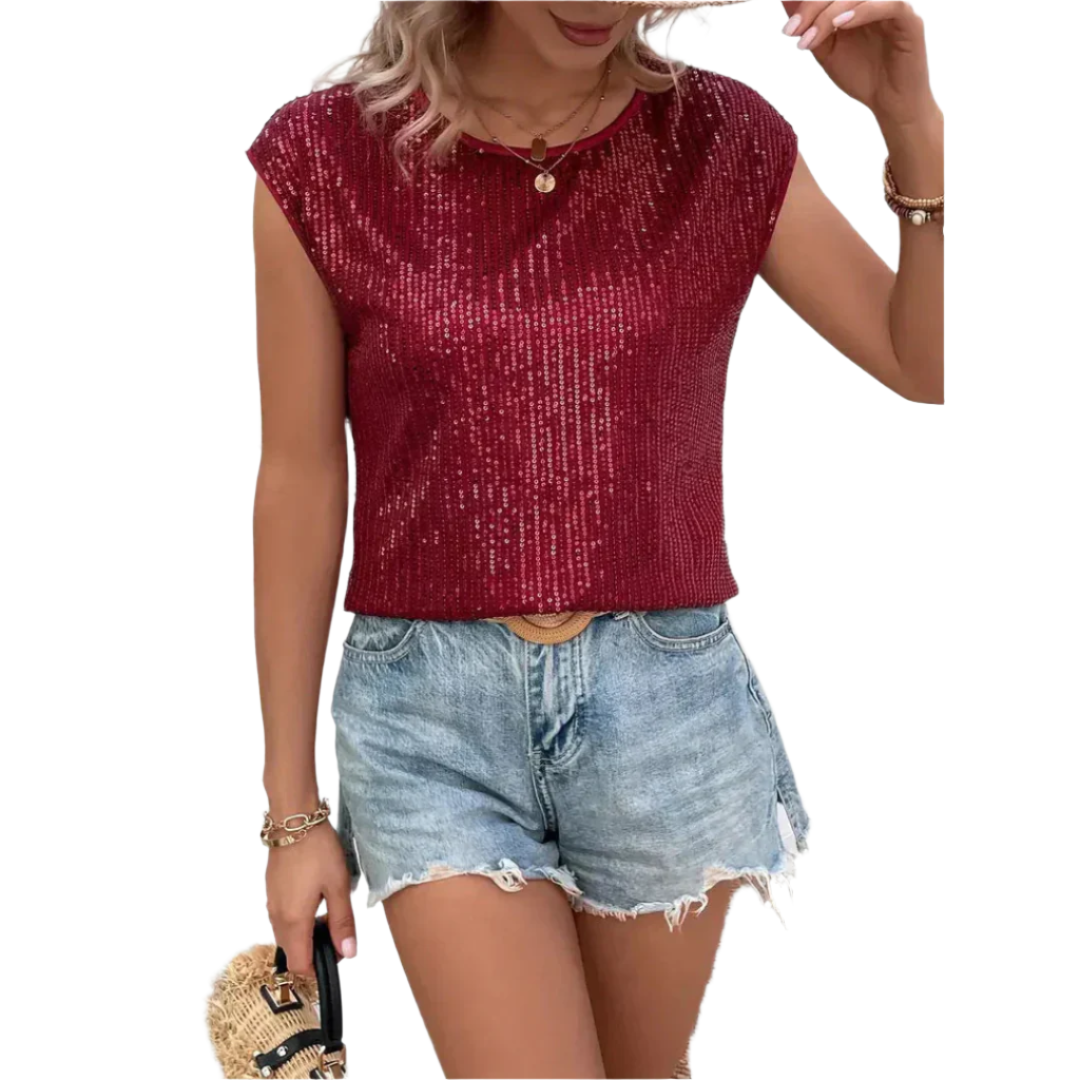 Isabella – Glitrende Kvinders Palliet Aftentop