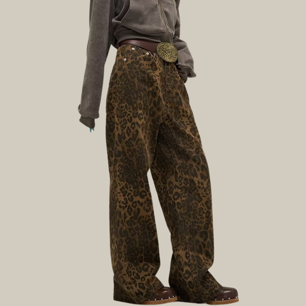 Wildfit | Jeans med leopardmønster
