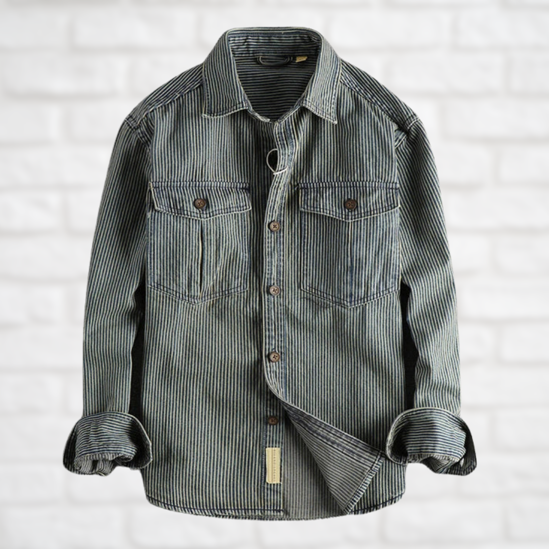 EnricoValdini Vintage Denim Skjorte til mænd