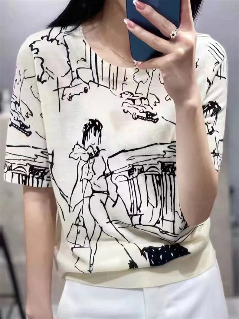 DarioAmato uldstrikket T-shirt