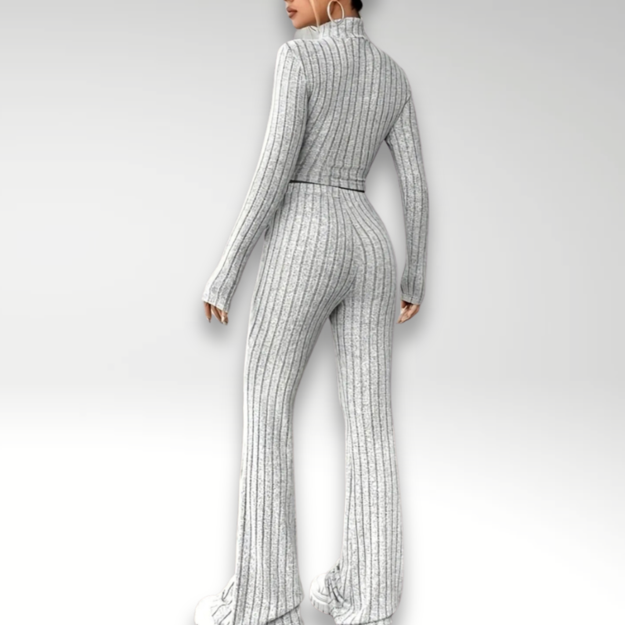 ArezzoRibalta Ribbed Knit Loungewear Sæt til kvinder