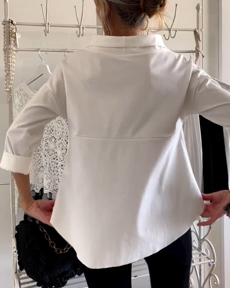 Isabella – Elegant Dame 3/4 Ærme Top