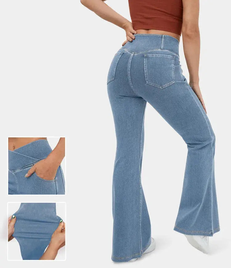 ComfortCurve | Crossflare-Bukser i Stretchdenim Luxia