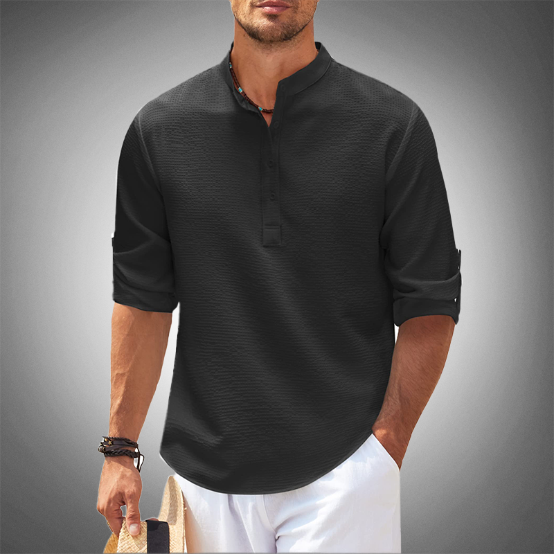 Lorenzo – Stretch-Fit Herre Henley Skjorte