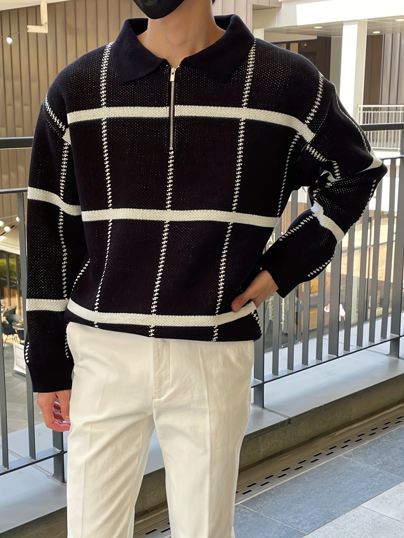 Lorenzo – Halv-Zip Herresweater med Tern