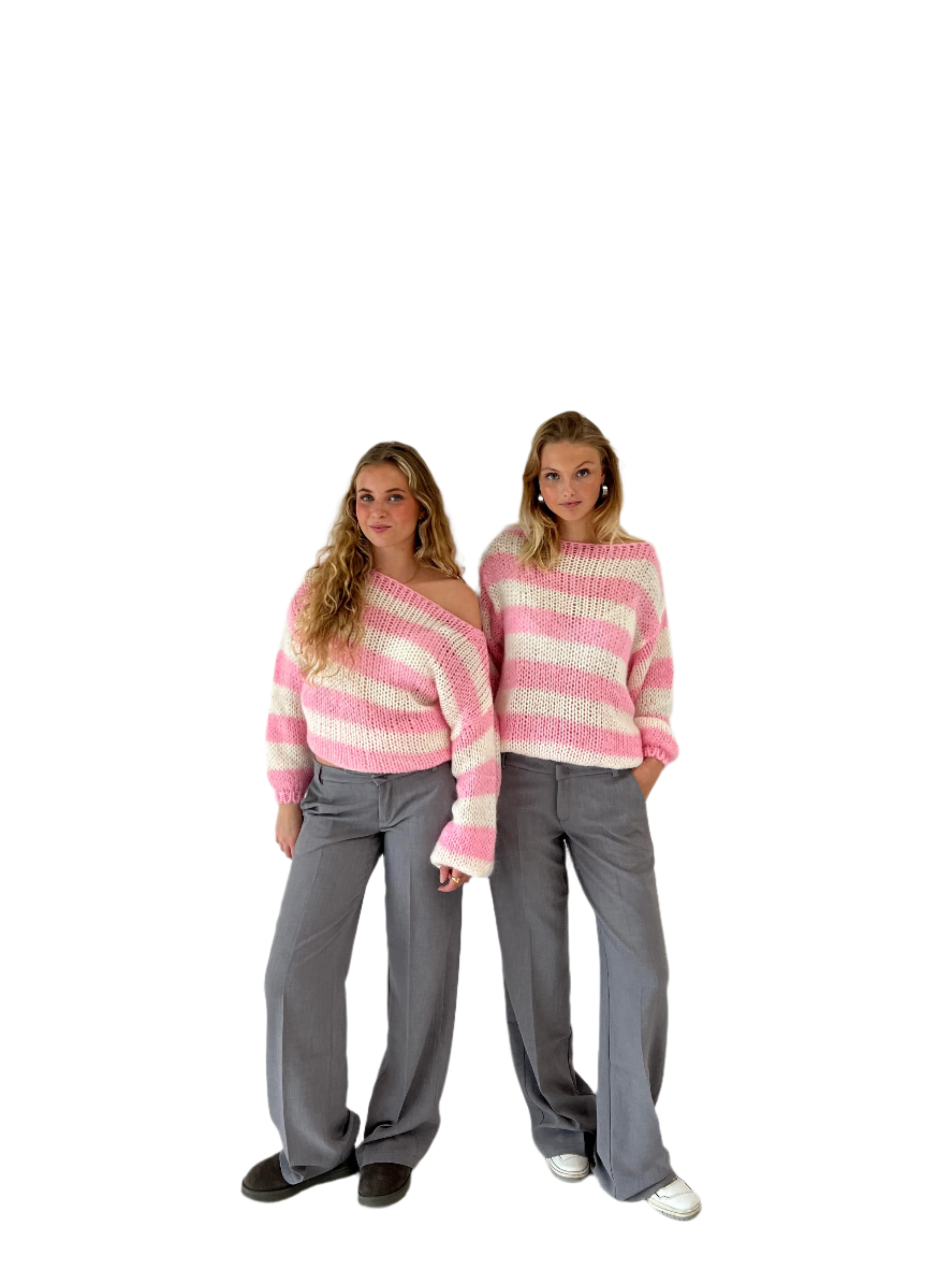 Camille – Oversize Strikket Sweater til Kvinder med Striber