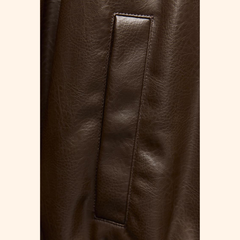 AntonioRicci Læder Efterårsjakke Til Kvinder