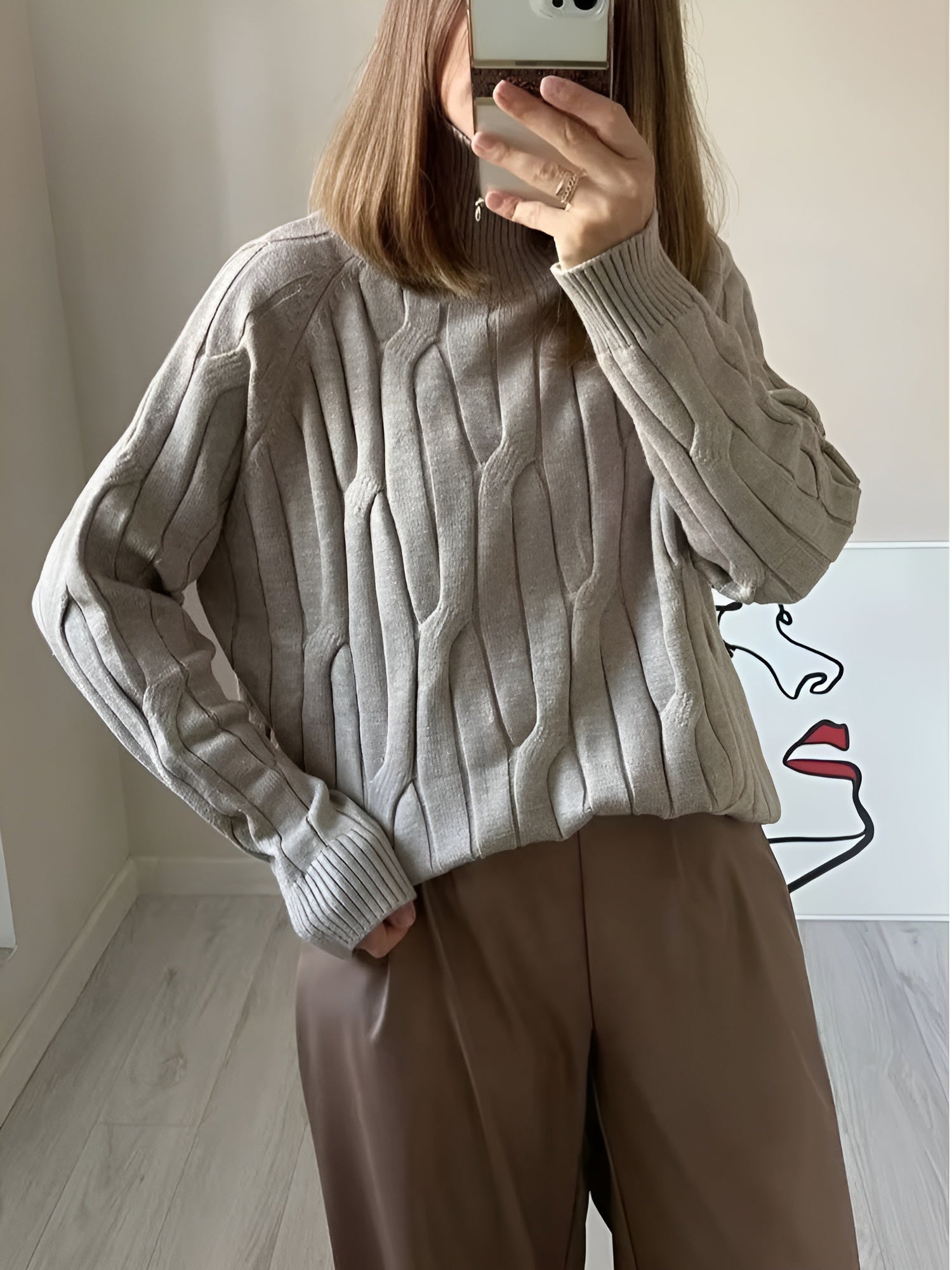 Isabella – Oversize Dame Rullekravesweater