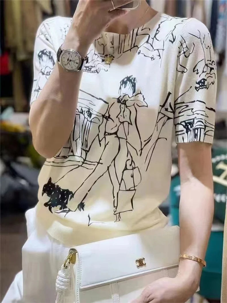 DarioAmato uldstrikket T-shirt