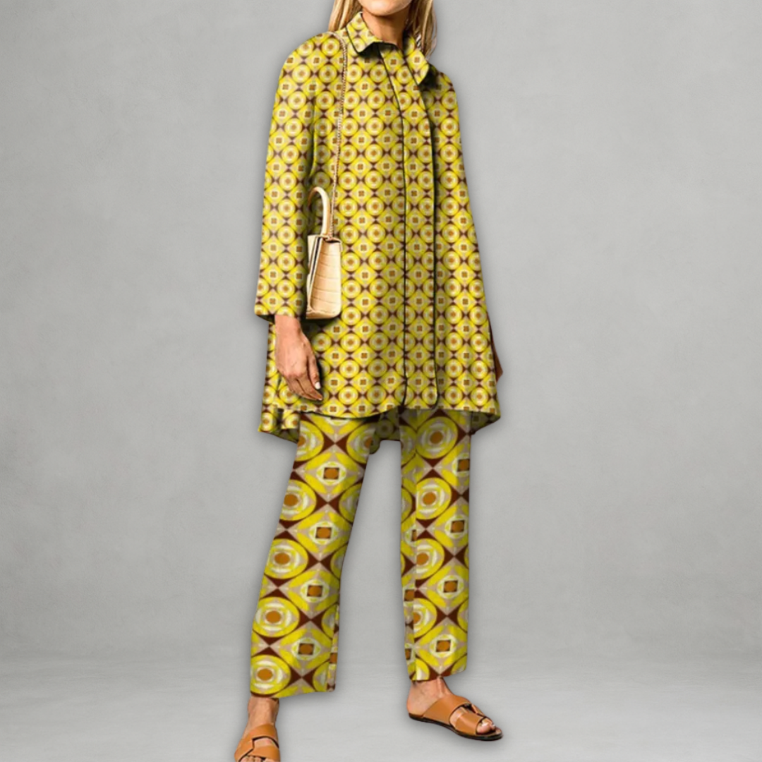 Alessia – To-delt Sæt med Vintageprint til Kvinder