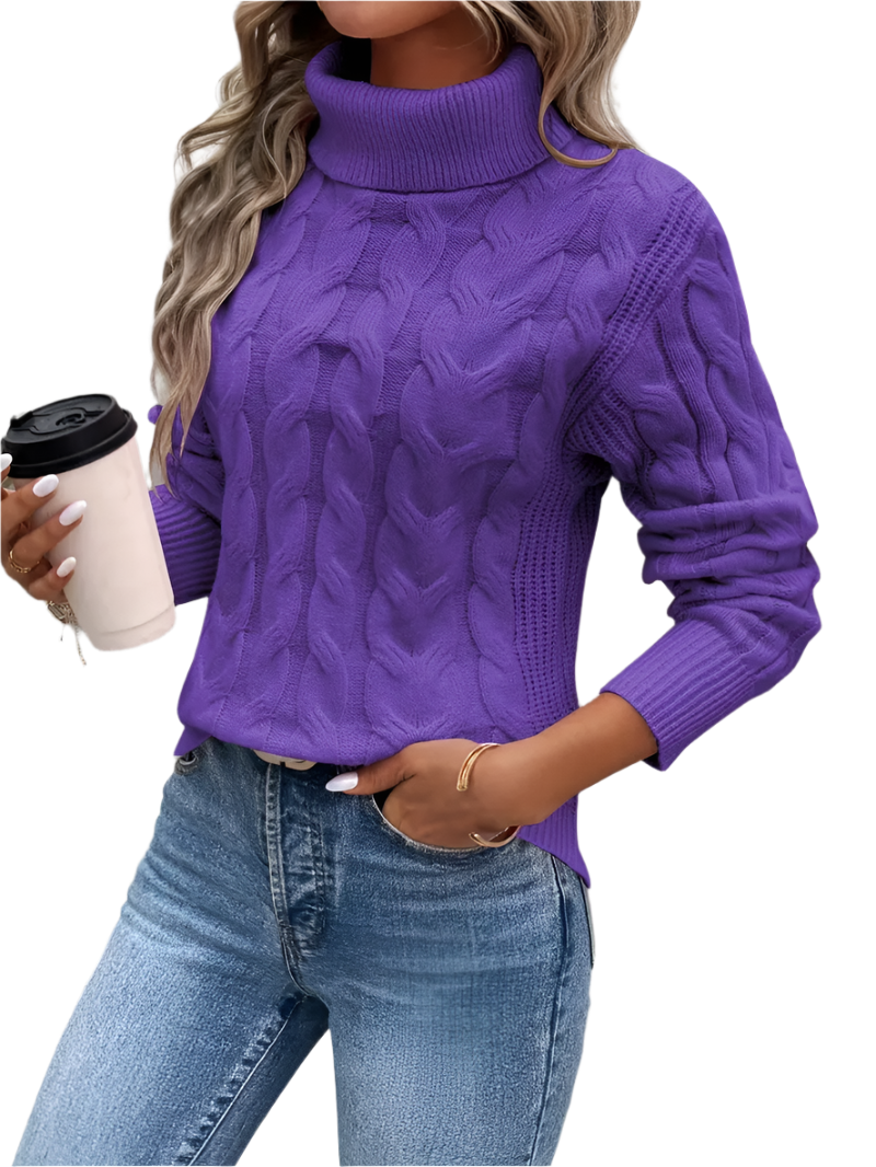 Giulia – Varm Strikket Dame Turtleneck Sweater til Vinteren