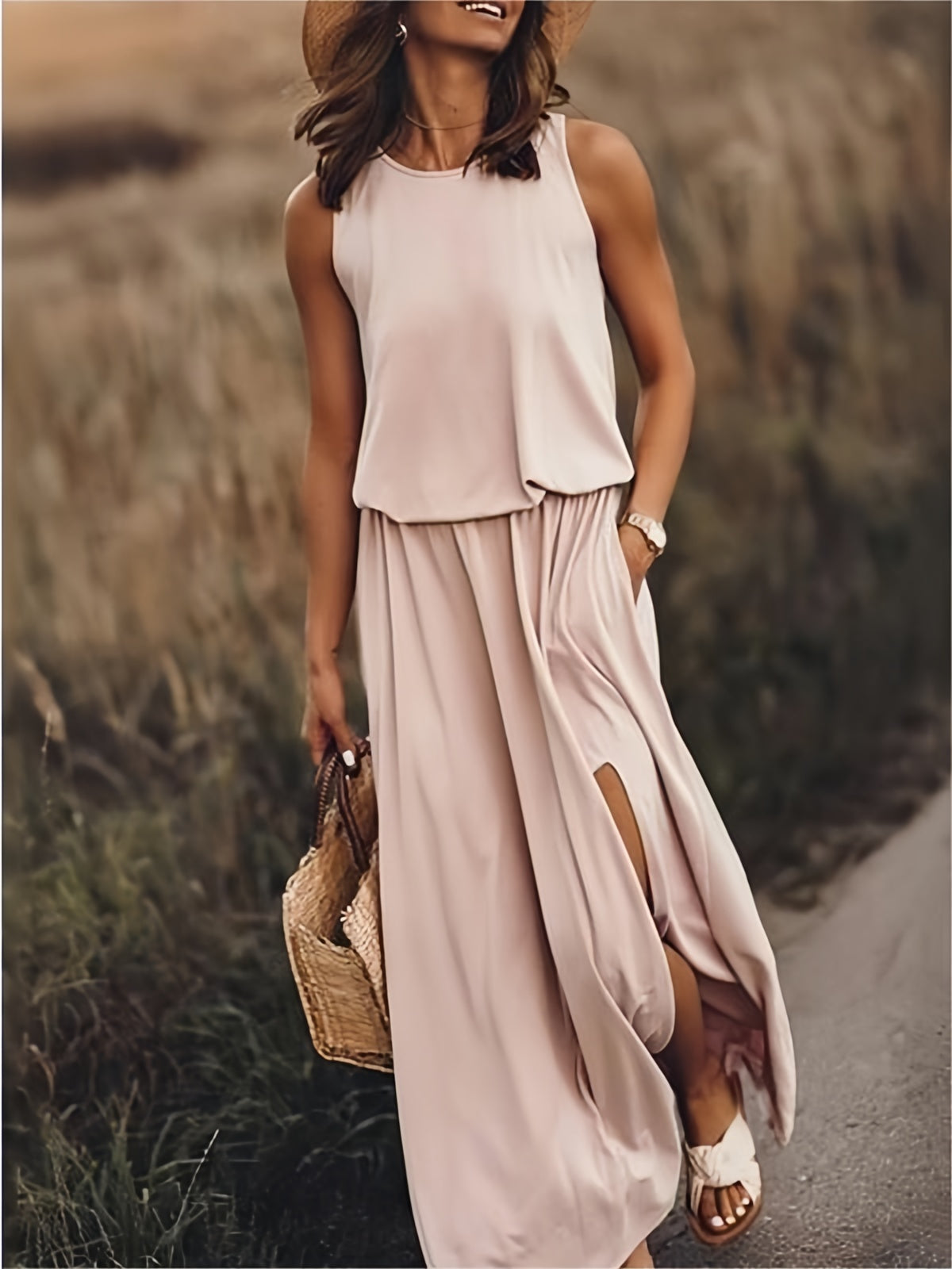 Alessia – Boho-inspireret Modal Maxi Kjole til Kvinder
