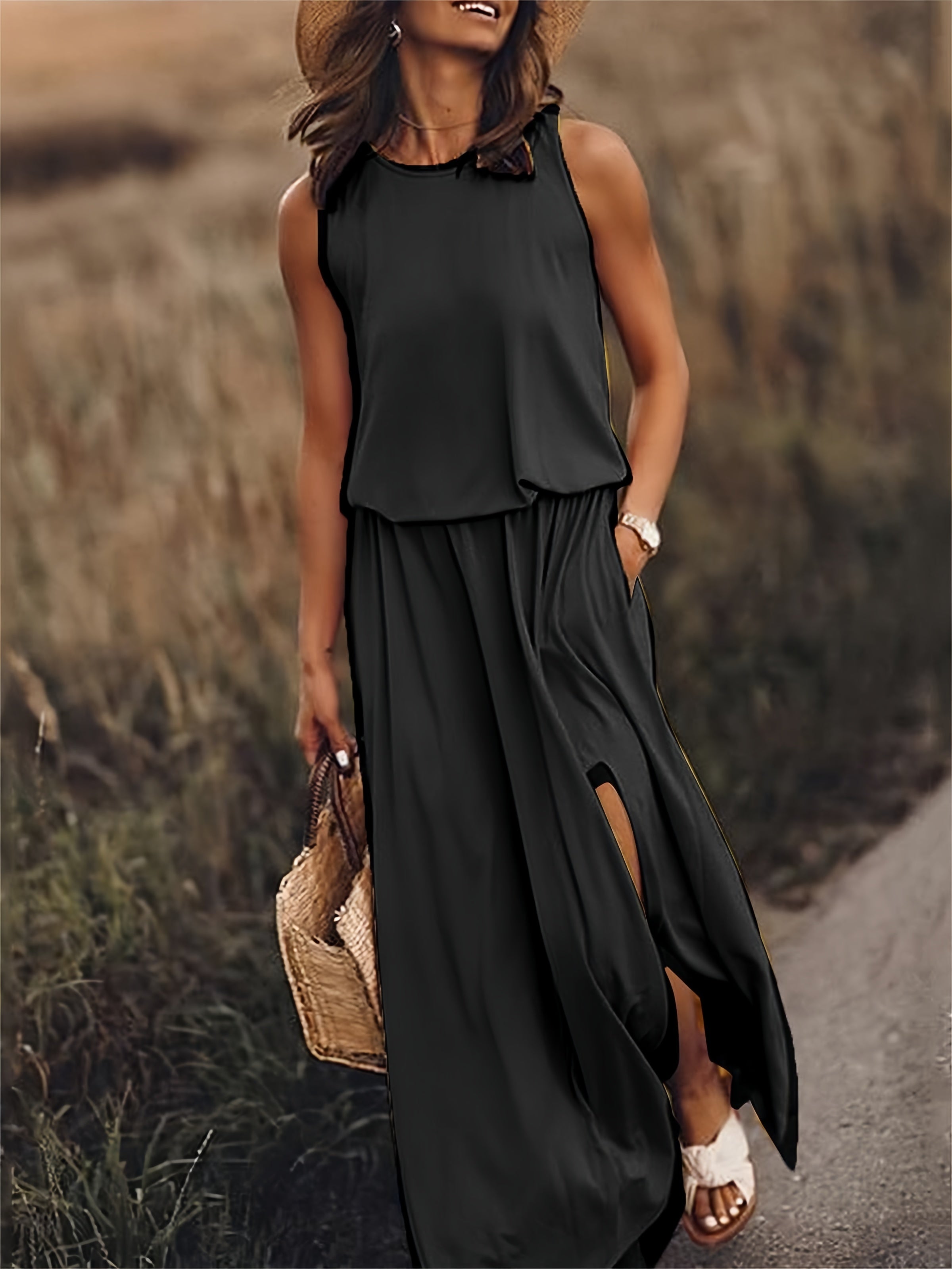 Alessia – Boho-inspireret Modal Maxi Kjole til Kvinder
