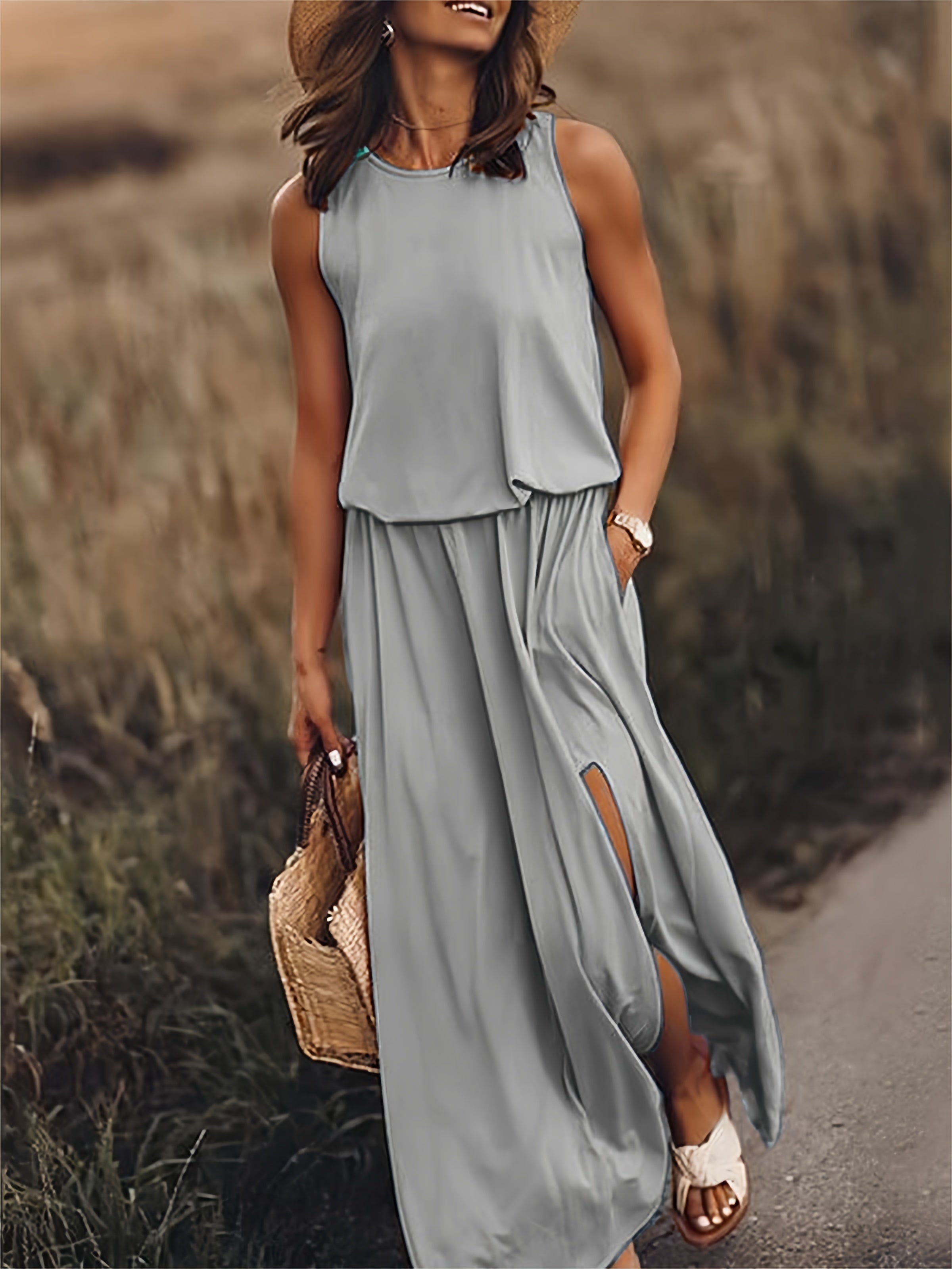 Alessia – Boho-inspireret Modal Maxi Kjole til Kvinder