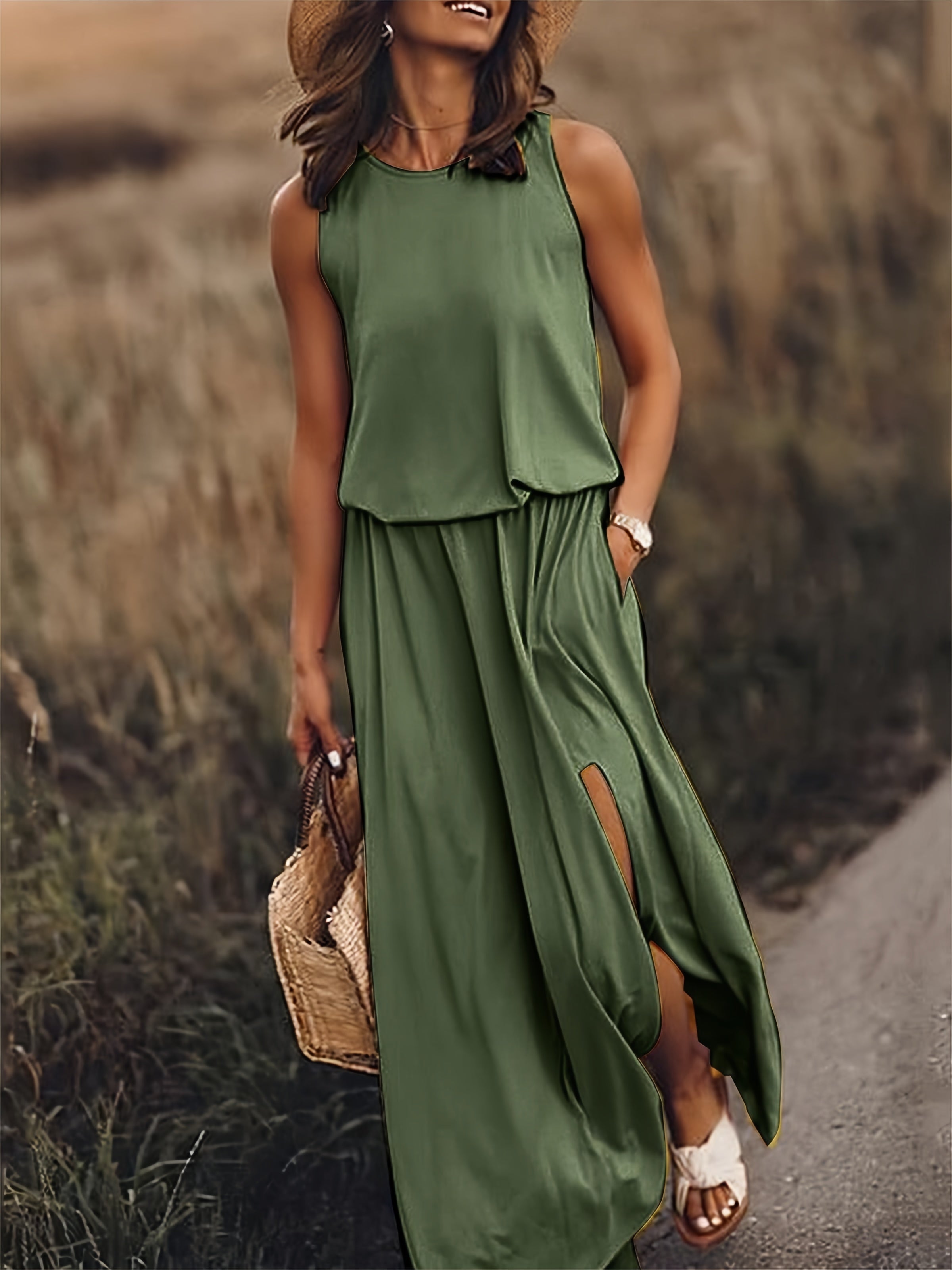 Alessia – Boho-inspireret Modal Maxi Kjole til Kvinder
