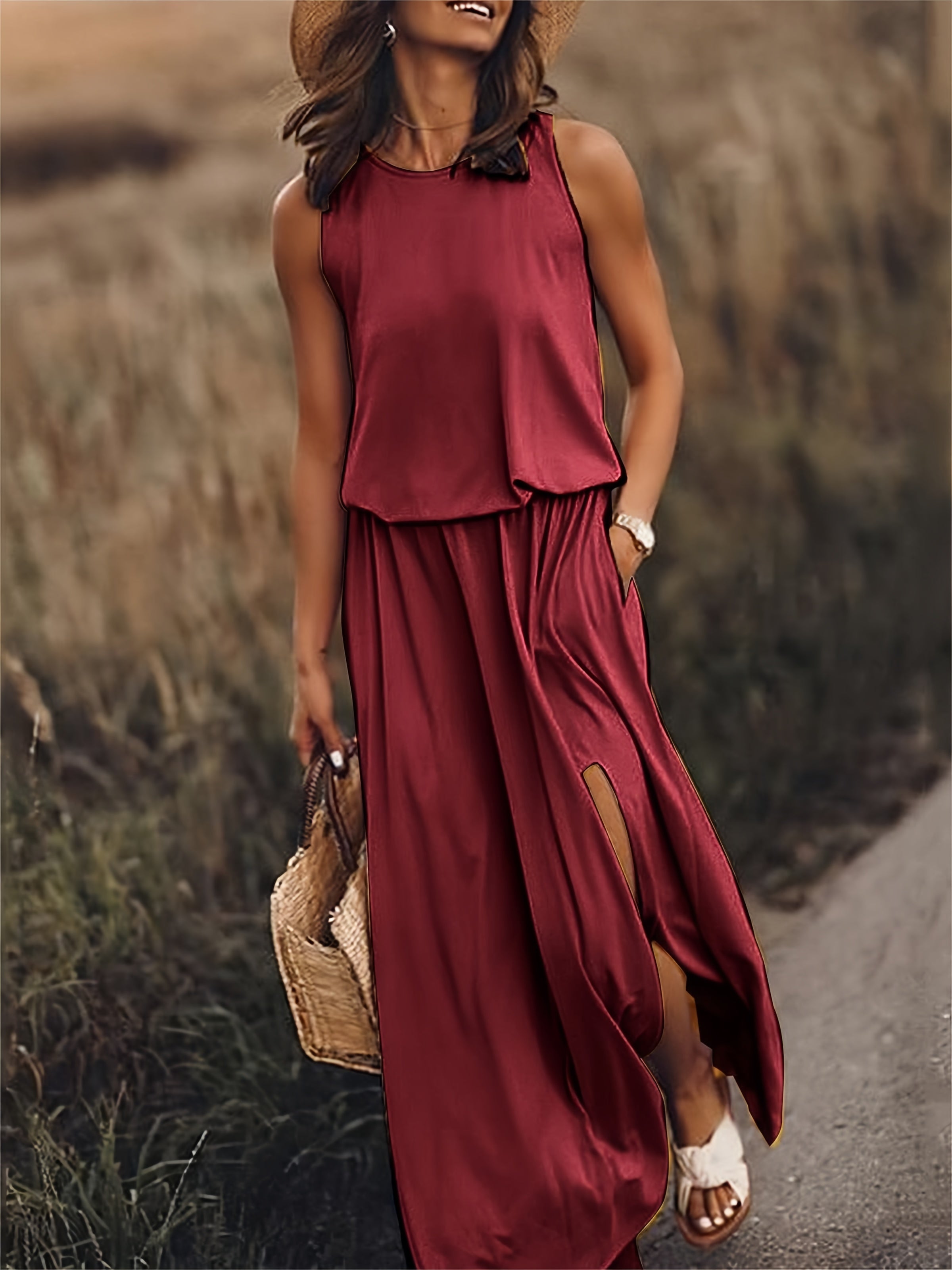 Alessia – Boho-inspireret Modal Maxi Kjole til Kvinder