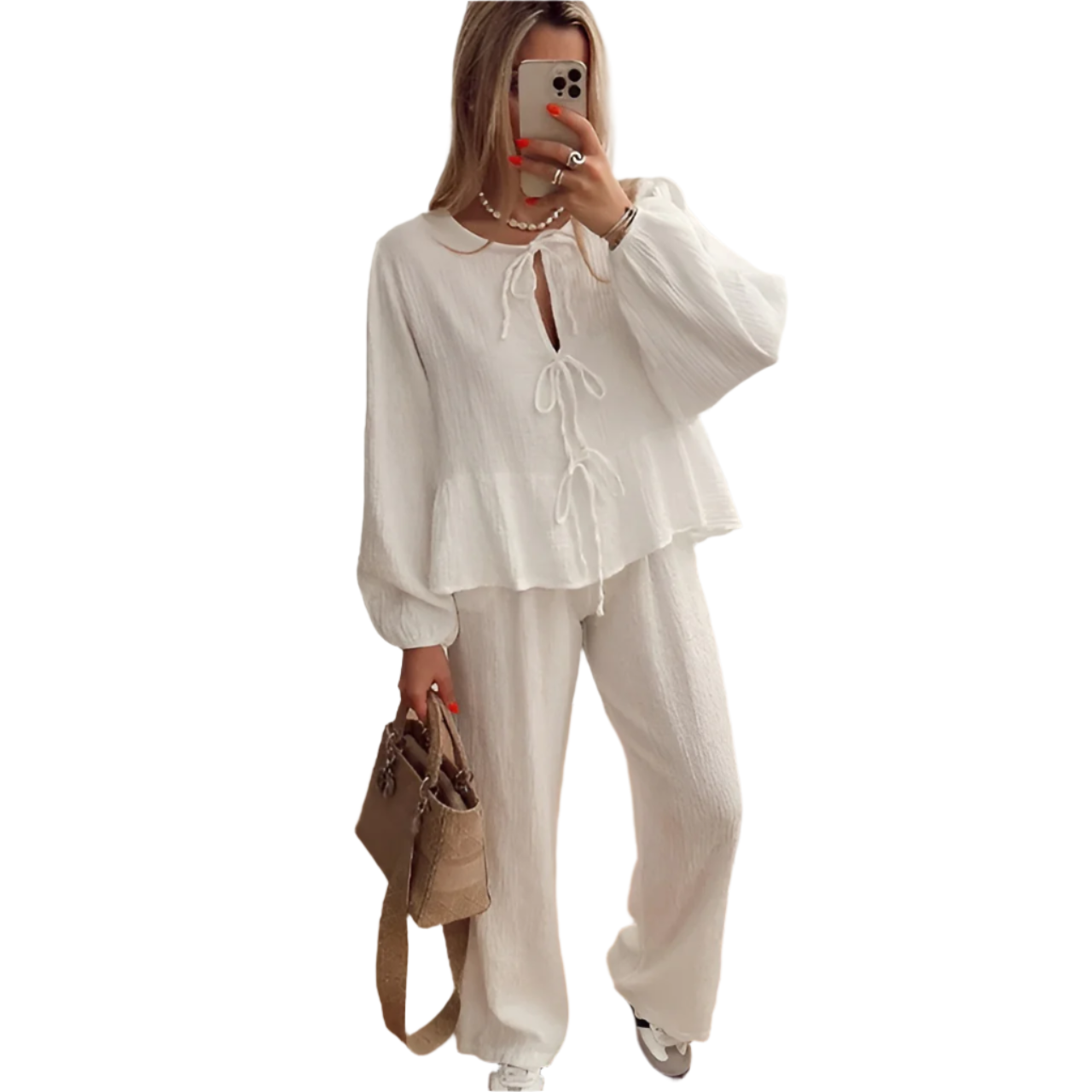 Luciana – Blød Strik Dame Loungewear Sæt