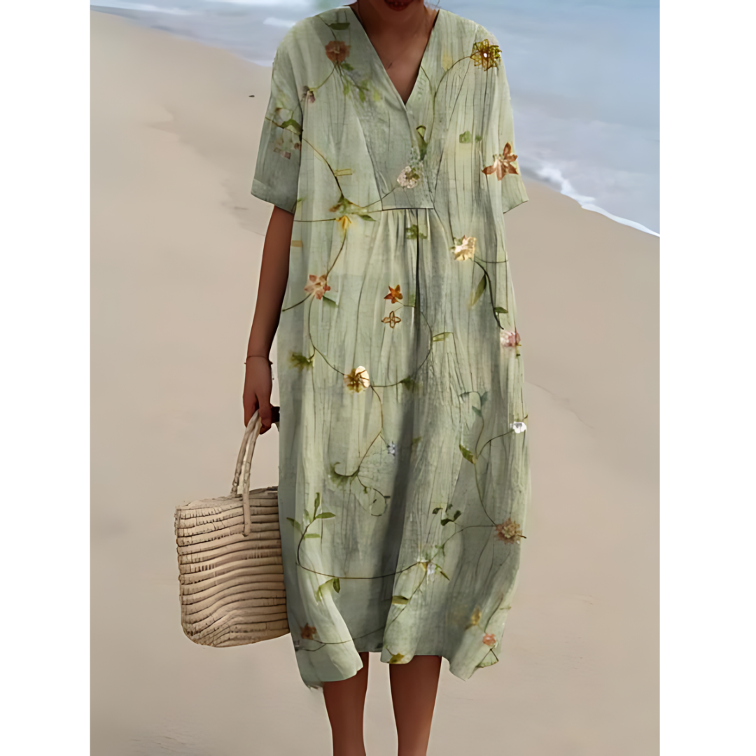 IsabellaRicci Flatterende mønsterkjole til kvinder