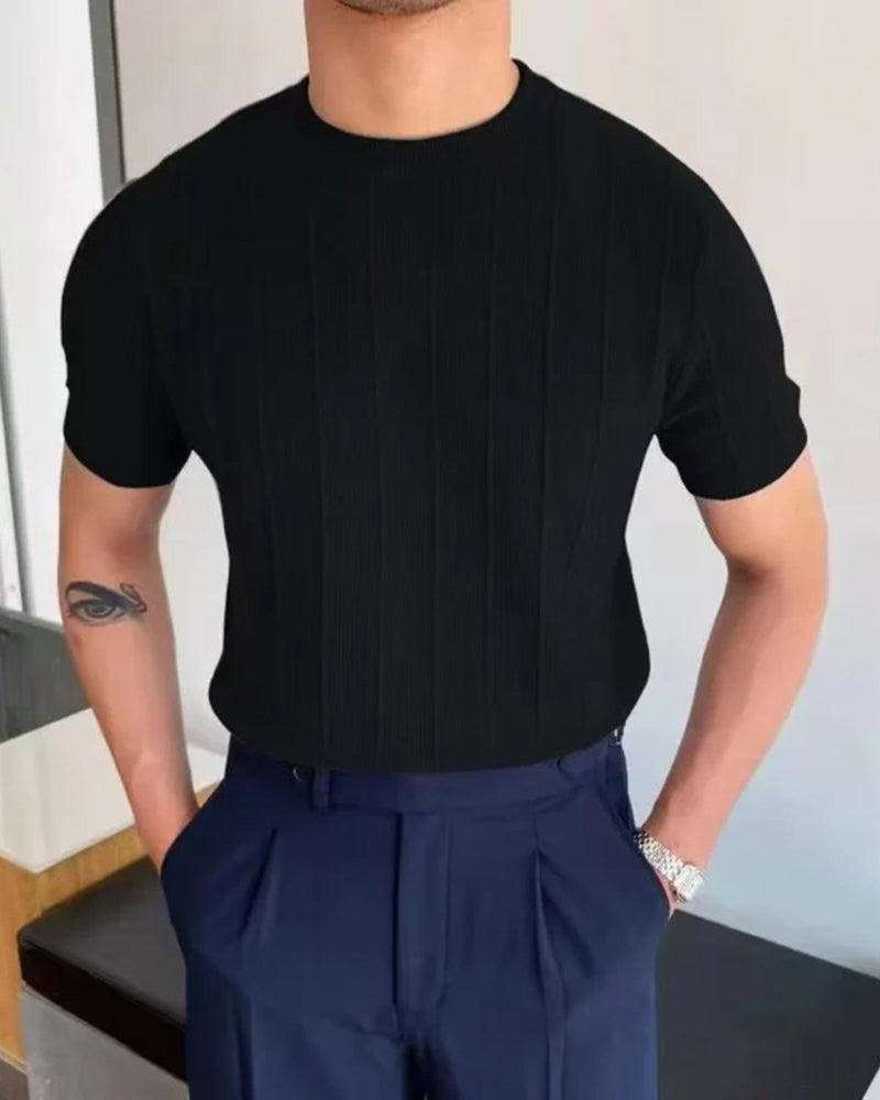 Lorenzo – Let og Åndbar Ribbet Herre T-shirt