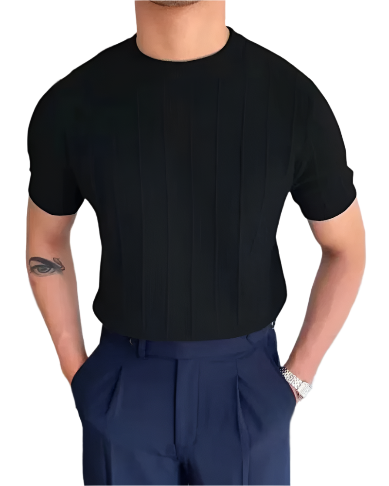 Lorenzo – Let og Åndbar Ribbet Herre T-shirt