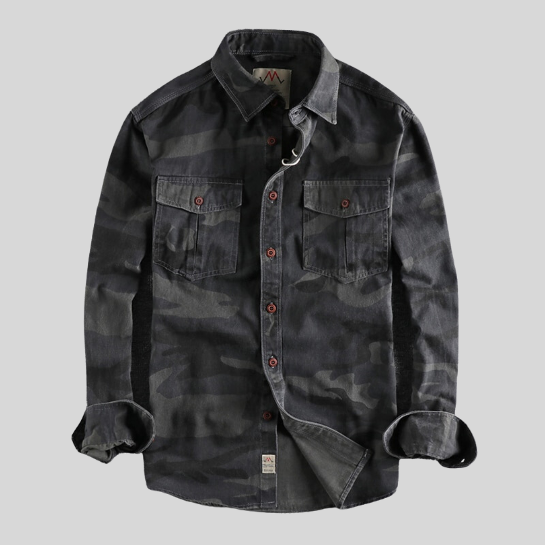 Luca – Herre Cargo Skjorte i Bomuld med Camo Look