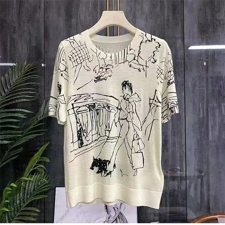 DarioAmato uldstrikket T-shirt