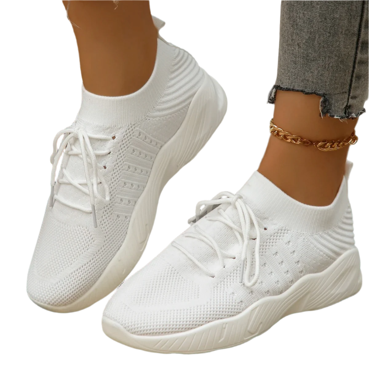 Gabriella – Åndbare Kvinde Sneakers i Strikket Mesh