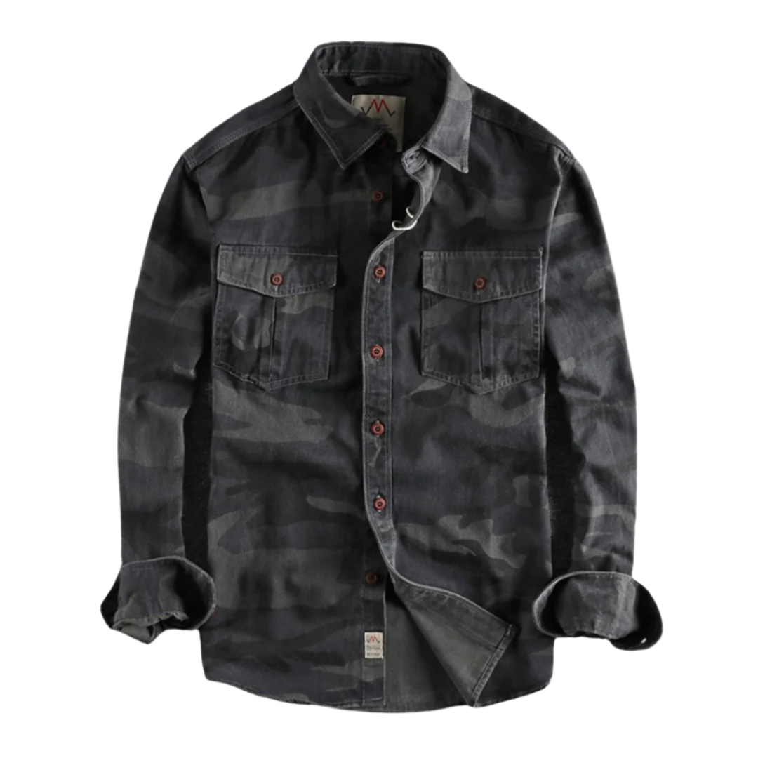 Luca – Herre Cargo Skjorte i Bomuld med Camo Look