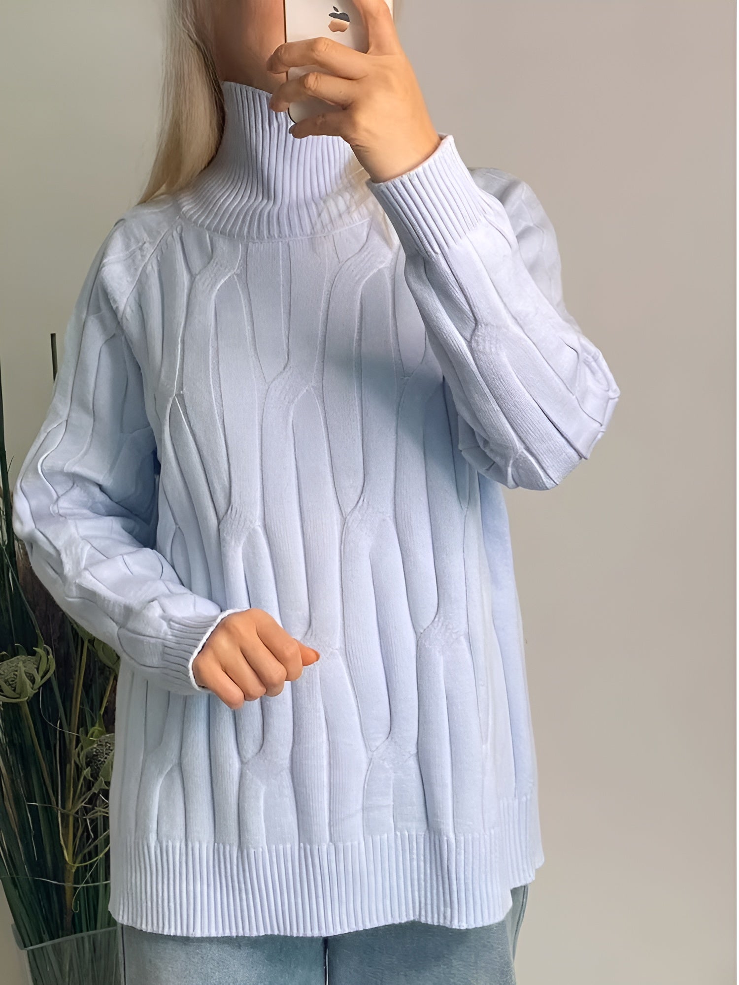 Isabella – Oversize Dame Rullekravesweater